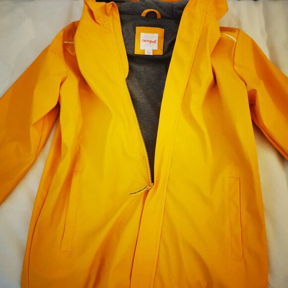Cat & Jack Rubberized Rain Jacket Coat, Yellow, Large - Picture 1 of 4